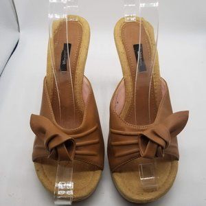 Xhilaration Camel Open toe strapless Heels